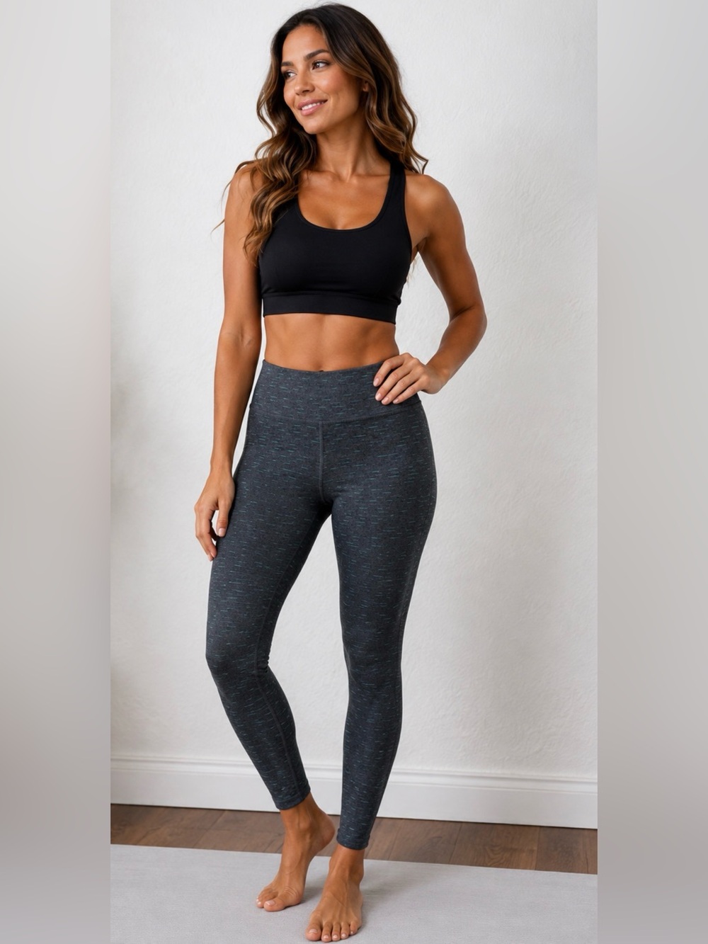 Tuff Athletics Heathered Charcoal High-Waist Leggings